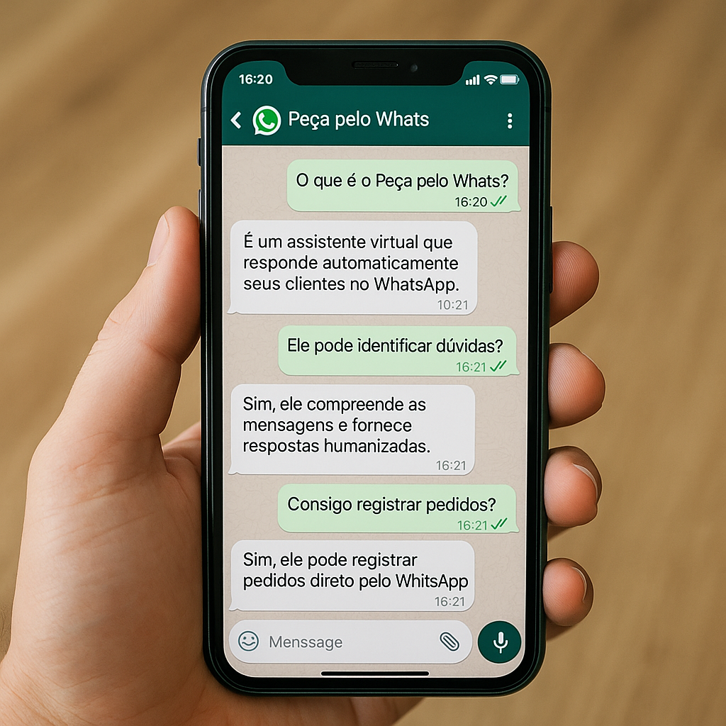 Conversa demonstrativa do Peça pelo Whats